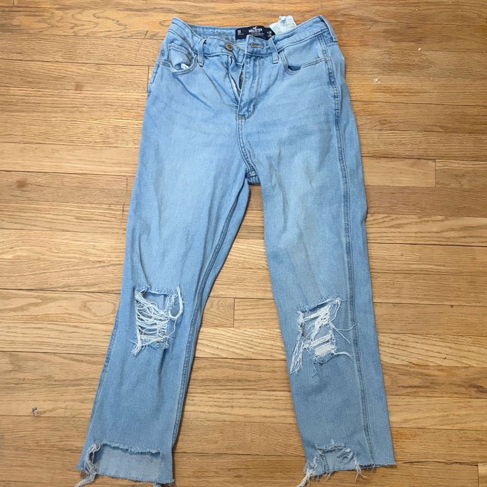 Hollister Light Blue Distressed Boyfriend Jeans